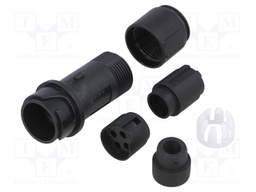 Connector: circular; plug; male; PIN: 4; w/o contacts; for cable