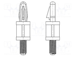 PCB distance; polyamide 66; L: 25.4mm; screwed rod,snap fastener