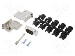 D-Sub HD; PIN: 15; male; shielded; angled 45°; soldering; for cable