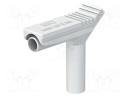 Connector: 4mm banana; angle plug; 20A; white; insulated
