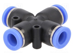 Push-in fitting; -0.95÷15bar; Mat: PBT; Features: 4-fold branch