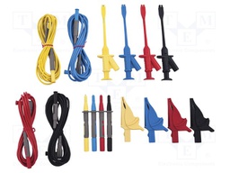 Set of test leads; black,red,blue,yellow; PQ3450