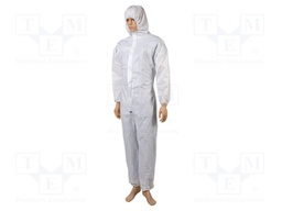 Protective coverall; Size: L; white; Series: DT115; V: with a hood