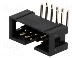 Socket; IDC; male; PIN: 10; angled 90°; THT; gold-plated; 2.54mm