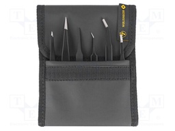 Kit: tweezers; Pcs: 6; for precision works; ESD