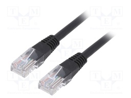 Patch cord; U/UTP; 5e; stranded; CCA; PVC; black; Len: 0.25m; 26AWG