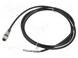 Connection lead; M12; PIN: 5; straight; 2m; plug; 4A; LED; -30÷90°C