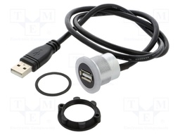 Adapter cable; USB A socket,USB A plug; USB 2.0; Len: 0.6m