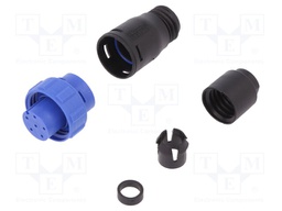 Connector: circular; plug; female; PIN: 6; w/o contacts; for cable