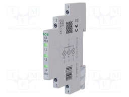 Voltage indicator; 3x230VAC; IP20; for DIN rail mounting; LK-703
