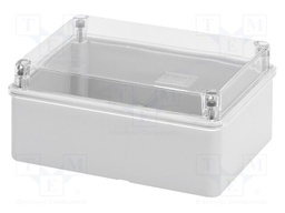 Enclosure: junction box; wall mount; plastic; grey