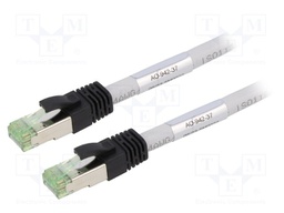 Patch cord; S/FTP; Cat 8; stranded; Cu; LSZH; grey; 5m; 24AWG