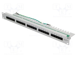 Patch panel; RJ45; RACK; Colour: grey; Number of ports: 25