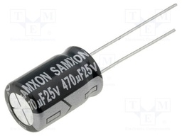 Capacitor: electrolytic; low impedance; THT; 470uF; 25VDC; ±20%