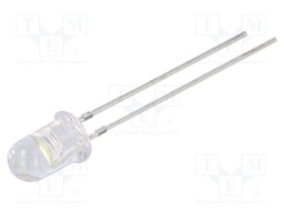 LED; 5mm; white cold; 8400÷10000mcd; 90°; Front: convex; 2.7÷3VDC