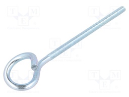 Hook; ring; steel; zinc; Thread len: 95mm; Overall len: 140mm