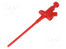 Clip-on probe; pincers type; 60VDC; red; 4mm; Overall len: 158mm