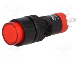 Switch: push-button; Pos: 2; SPDT; 0.5A/250VAC; 1A/24VDC; red; none