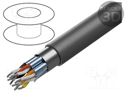 Wire; EcoCable Mini; 5x2x28AWG; MPPE; dark grey; 300V; 30.5m; 100ft