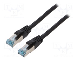 Patch cord; S/FTP; 6a; stranded; Cu; PUR; black; 5m; halogen free