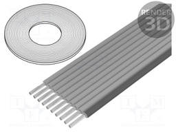 Wire: ribbon; 1.27mm; stranded; Cu; 10x26AWG; unshielded; TPE; grey