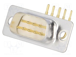 D-Sub; PIN: 9; socket; male; without cover,9,4mm standard; THT