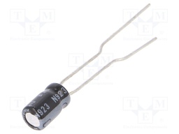 Capacitor: electrolytic; THT; 2.2uF; 50VDC; Ø4x7mm; Pitch: 1.5mm