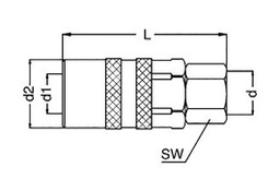 Quick connection coupling; straight,with valve; 15bar; Seal: FPM