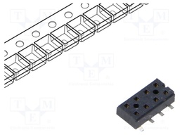 Connector: PCB to PCB; female; PIN: 8; 2mm; CLT; gold-plated; SMT