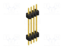 Connector: pin strips; pin header; male; PIN: 4; 1.27mm; THT; 1x4
