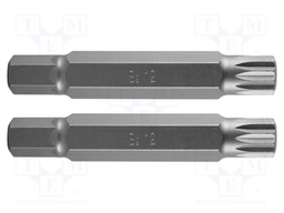 Screwdriver bit; spline (12-angles); XZN M12; Overall len: 75mm
