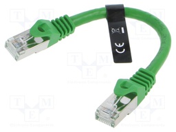 Patch cord; RJ45 plug,both sides; S/FTP; 6a; wire; OFC; 0.15m; PVC