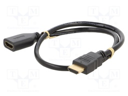 Cable; HDCP 2.2,HDMI 2.0; HDMI socket,HDMI plug; 0.5m; black