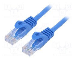 Patch cord; U/UTP; 6; stranded; CCA; PVC; blue; Len: 1m; 26AWG