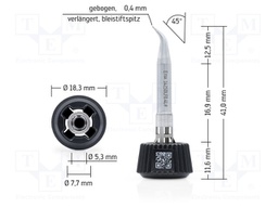 Tip; bent pin; 0.4mm; longlife; for soldering station