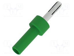 Connector: 4mm banana; socket; green; nickel plated; insulated