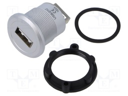 Adapter; USB A socket,both sides; USB 2.0; Thread: M22; 1÷10mm