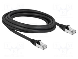 Patch cord; S/FTP; Cat: 6a; RJ45 plug,both sides; 3m; PUR; black