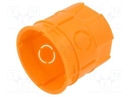 Enclosure: junction box; Ø: 63mm; plaster embedded; IP20; orange