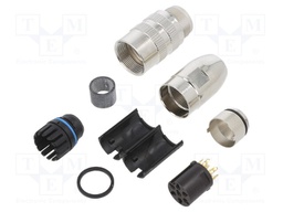 Connector: M16; female; for cable; IP68; plug; soldering; 250V; 5A
