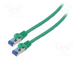Patch cord; S/FTP; 6a; stranded; CCA; LSZH; green; 2m; 26AWG; Cores: 8