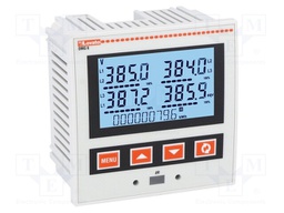 Meter: network parameters; on panel; digital,mounting; LCD; 1A,5A