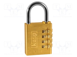 Padlock; brass; Application: toolboxes,cabinets,sheds; A: 40mm