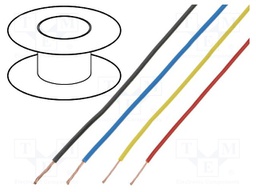 Wire; stranded; Cu; 24AWG; black; PVC; 300V; 18m