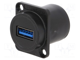 Adapter; USB A socket-front,USB AB micro socket-back; EH; black