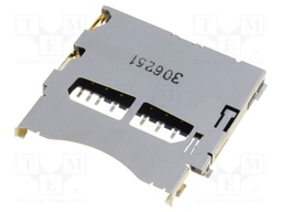 Connector: for cards; SD; shielded,push-push; SMT; gold-plated