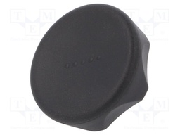 Knob; Dia: 45mm; H: 26mm; technopolymer (PA); black; Cap: black
