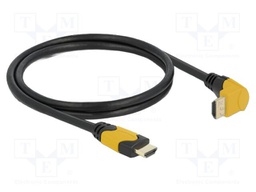 Cable; HDMI plug,HDMI plug 90° up/down; Len: 1m; black; 28AWG