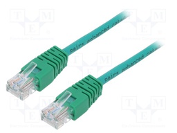 Patch cord; U/UTP; 5e; stranded; CCA; PVC; green; Len: 1m; 26AWG