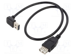 Cable; USB 2.0; gold-plated; 0.5m; black; 24AWG,28AWG; 480Mbps